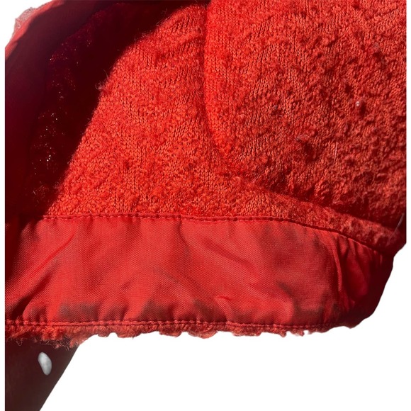 Tabitha Blood Orange‎ Herringbone Wool Knit Jacket XS Anthropologie - Picture 7 of 9